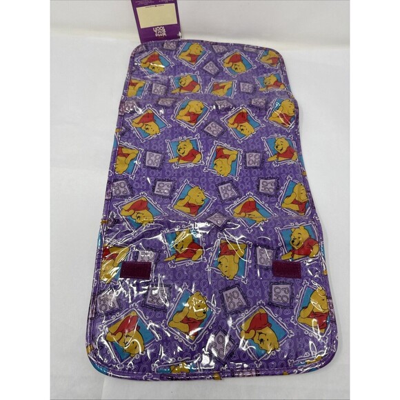 NEW Vintage Winnie The Pooh Foldable Accessory Toiletry Travel Bag Disney Purple - Picture 5 of 9